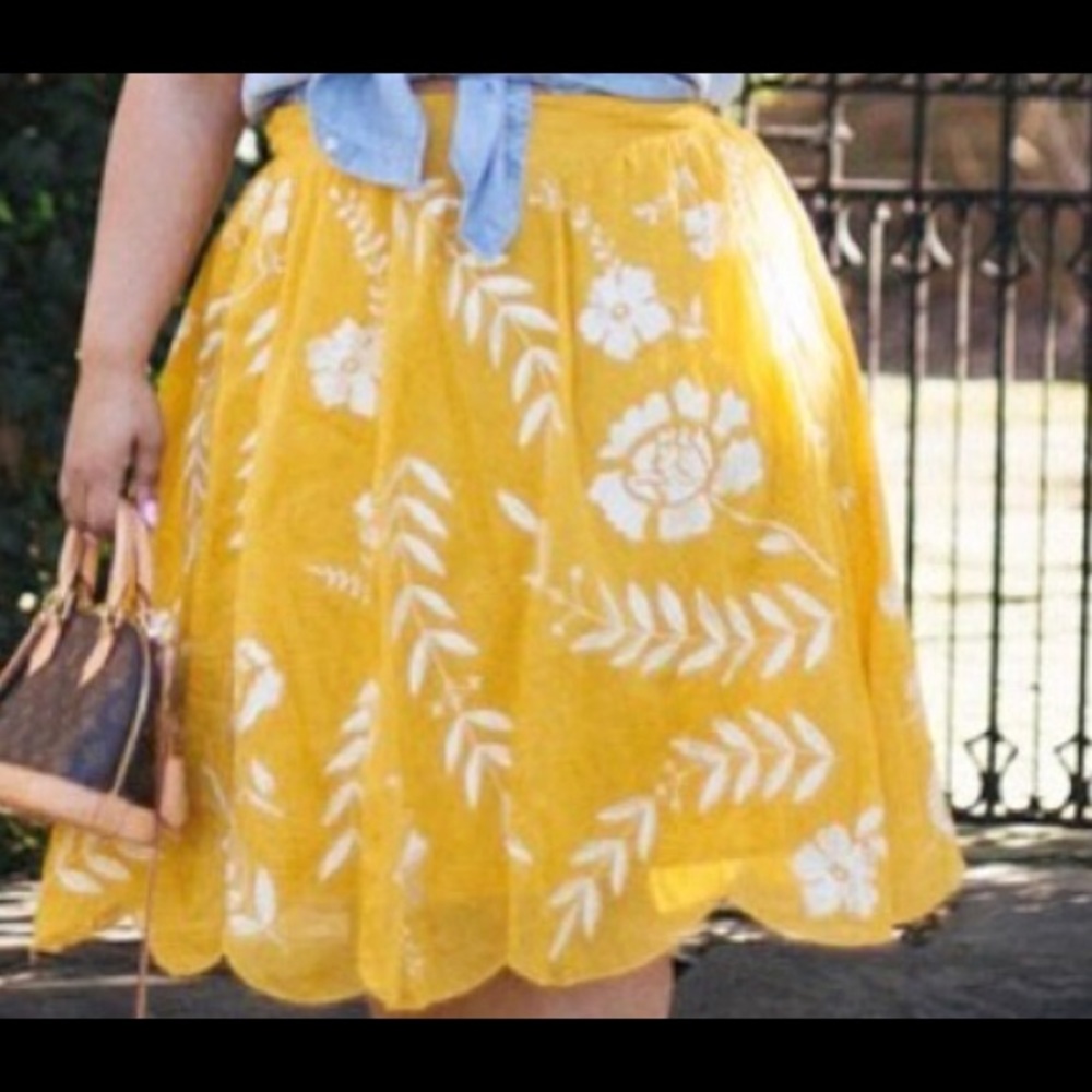 Embroidered Yellow Skirt